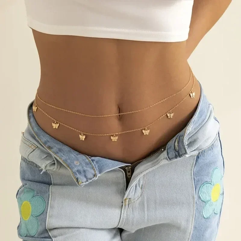 Body Jewelry Charms - Yeni Charm Seksi Çift Katmanlı Kelebek
