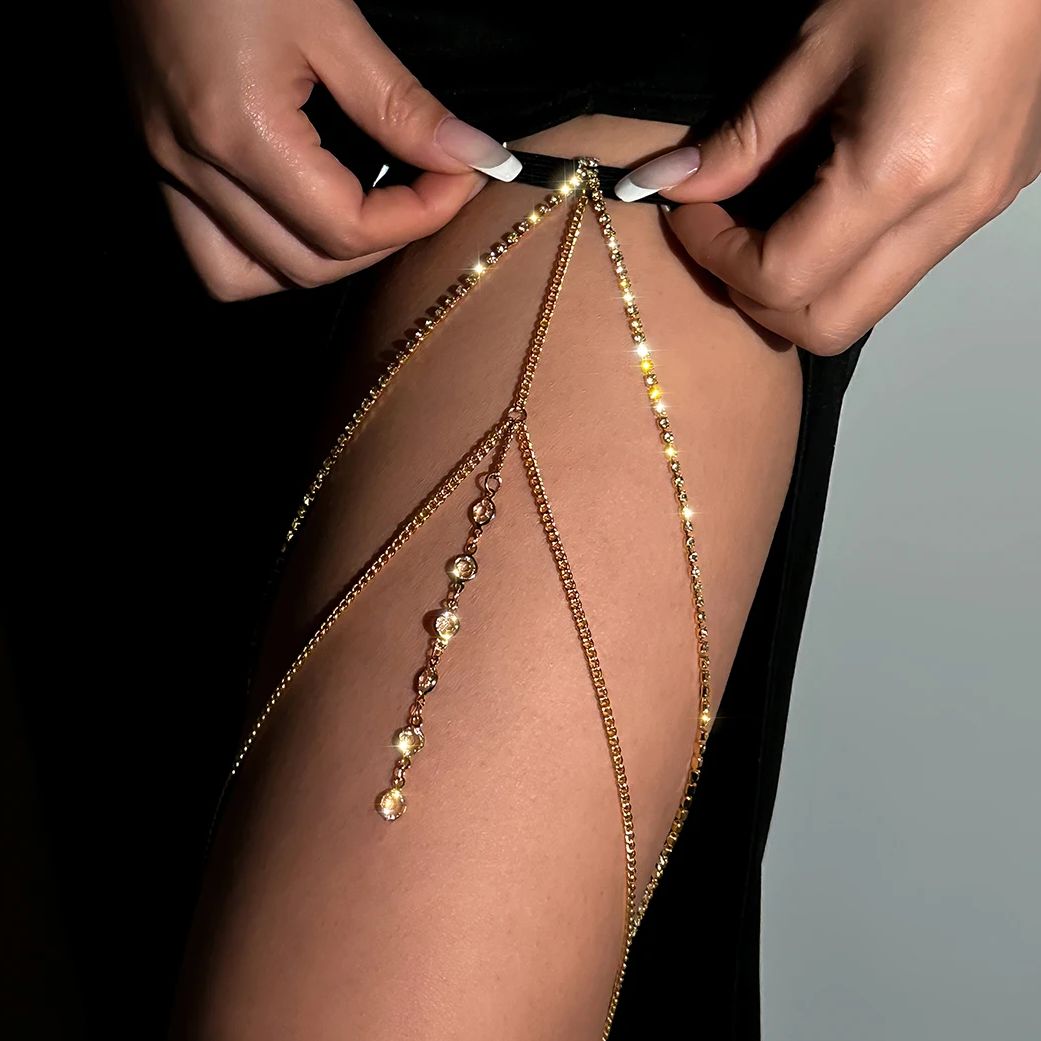 Body Jewelry Charms - Seksi Parlak Kristal Çok Katmanlı Püskül