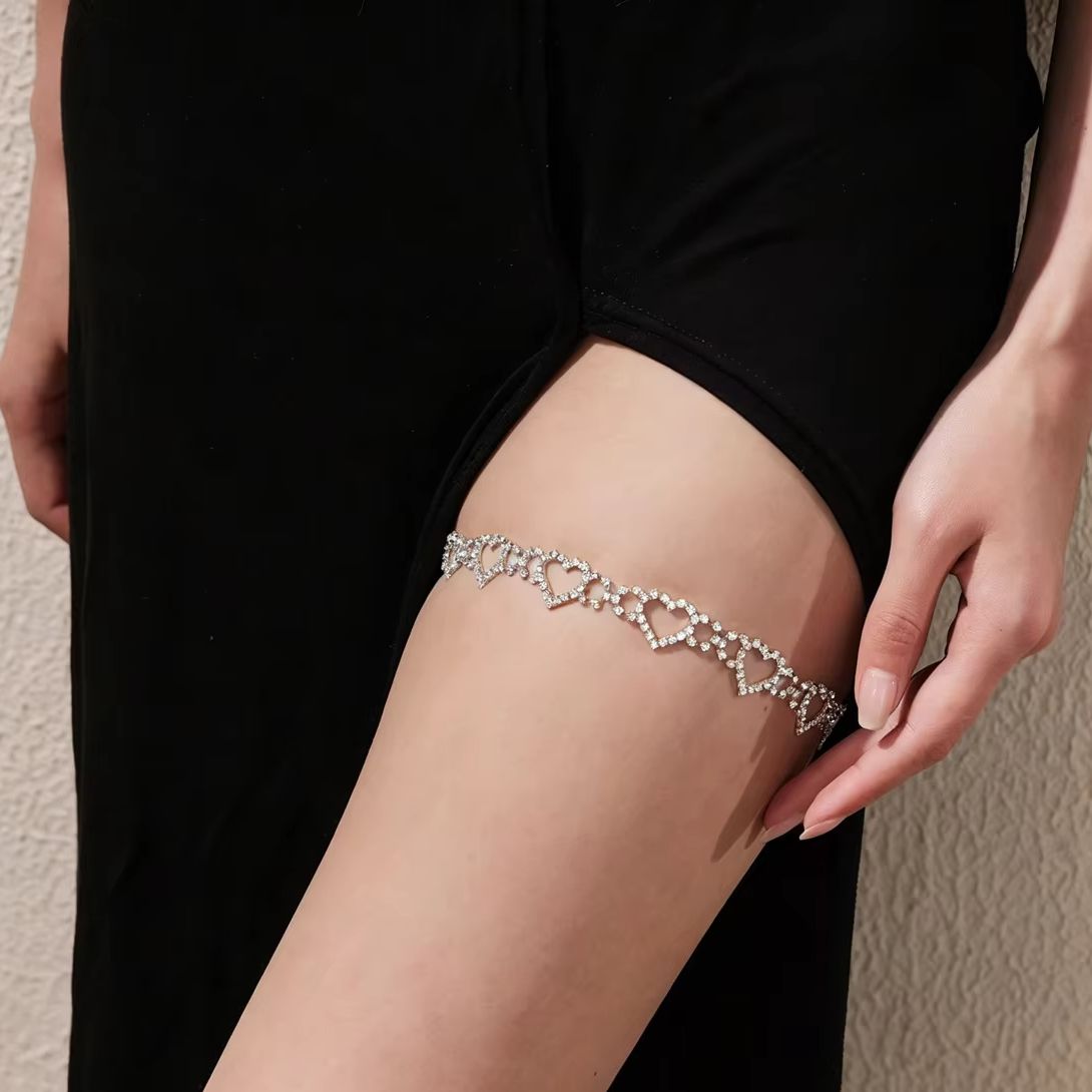 Body Jewelry Charms - Kalp Bacak Zinciri Yapay Elmas Zincir