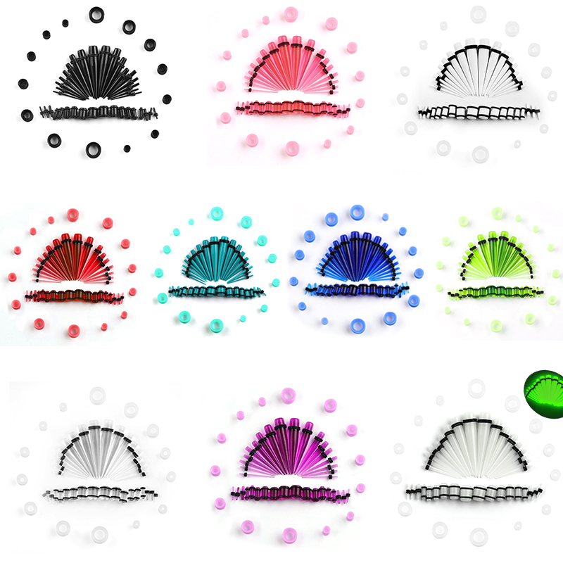Body Jewelry Gauges - 50 adet Akrilik Spike Kulak Göstergeleri