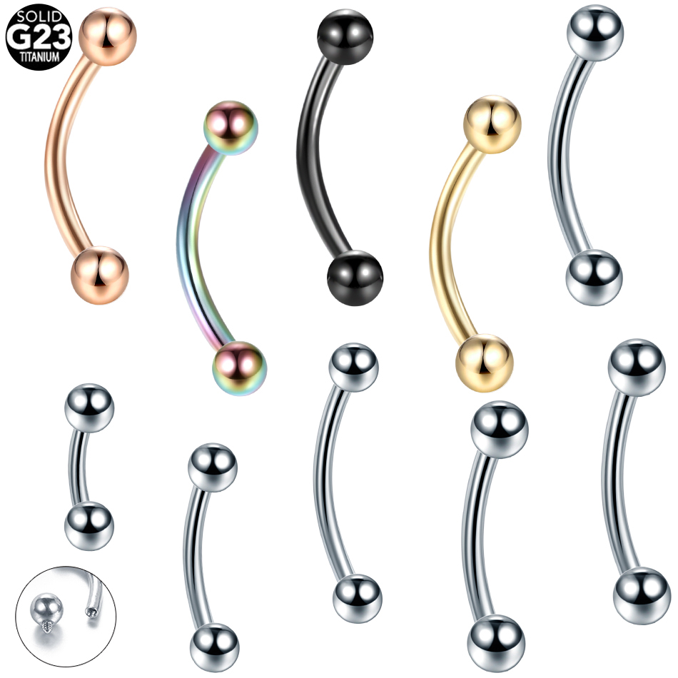 Body Jewelry Lip Ring - 10 adet/grup G23 Titanyum Kaş Muz