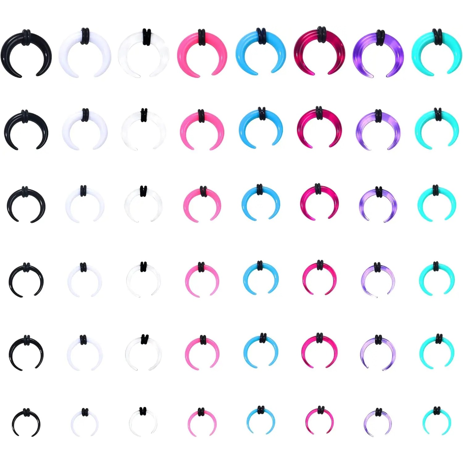Body Jewelry Gauges - Florideco 4G-14G Akrilik Septum Germe Kiti