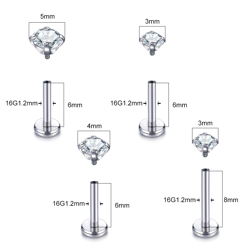 10 adet G23 titanyum Labret Pi - Body Jewelry Lip Ring incelemesi ve fiyatı
