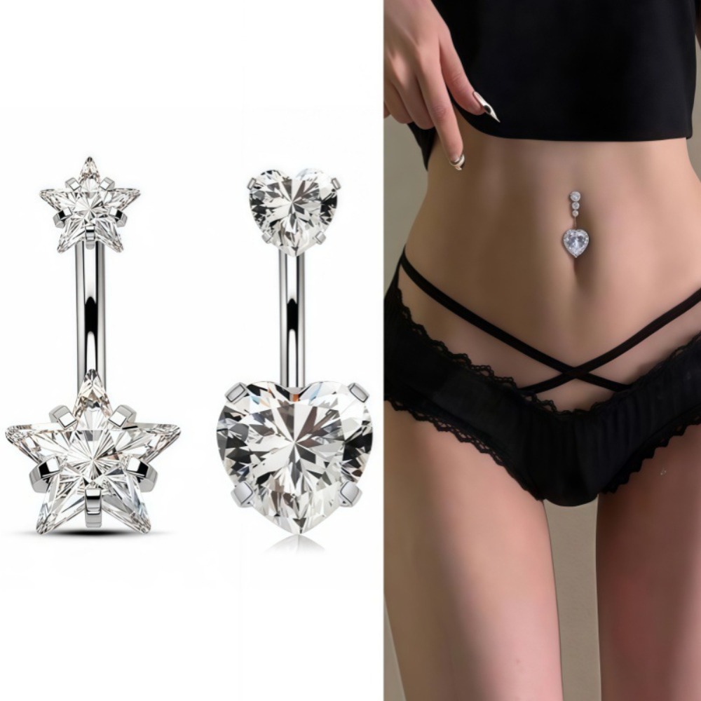 Kalp Yuvarlak Çift Kafa Zirkon - Body Jewelry Charms incelemesi ve fiyatı