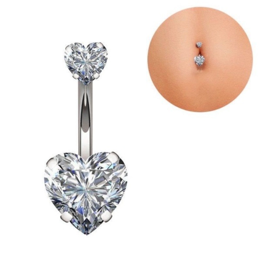 Kalp Yuvarlak Çift Kafa Zirkon - Body Jewelry Charms incelemesi ve fiyatı